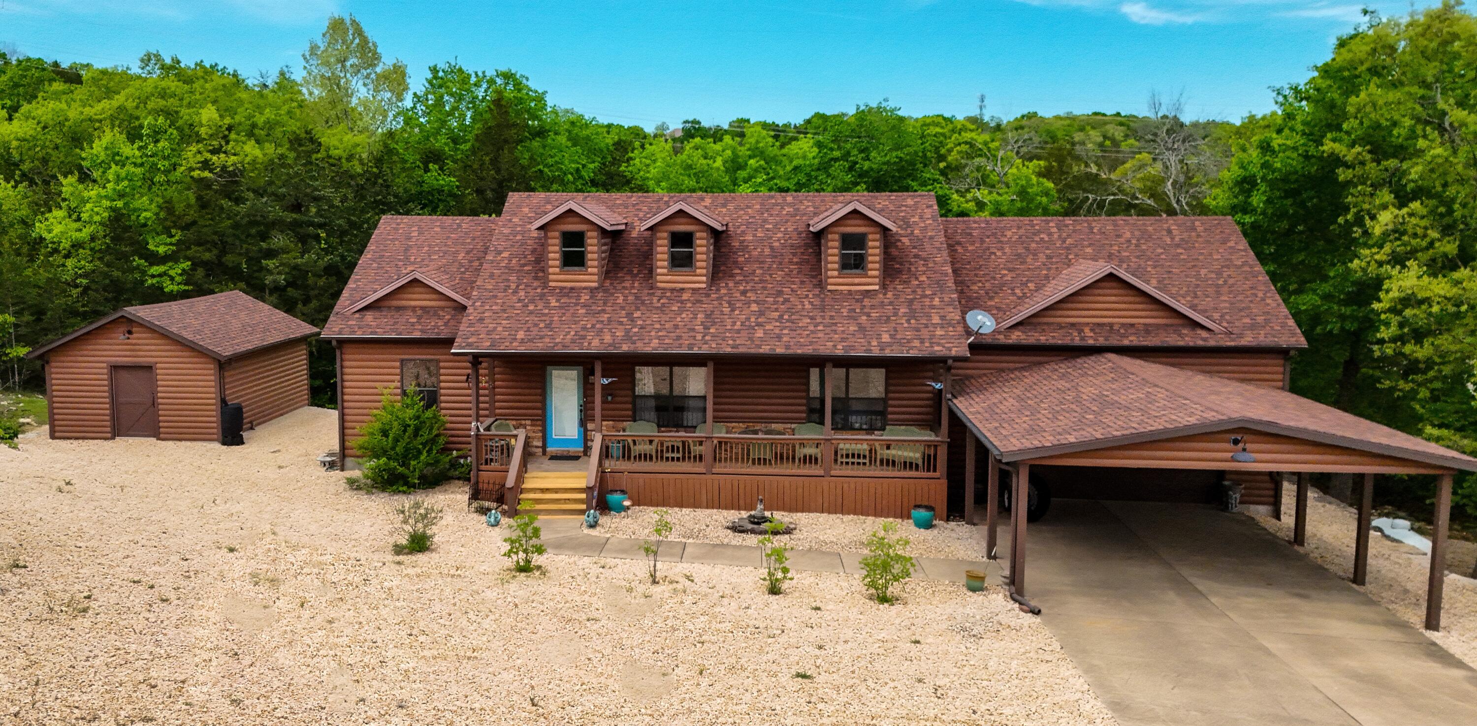 Front of Cabin drone view