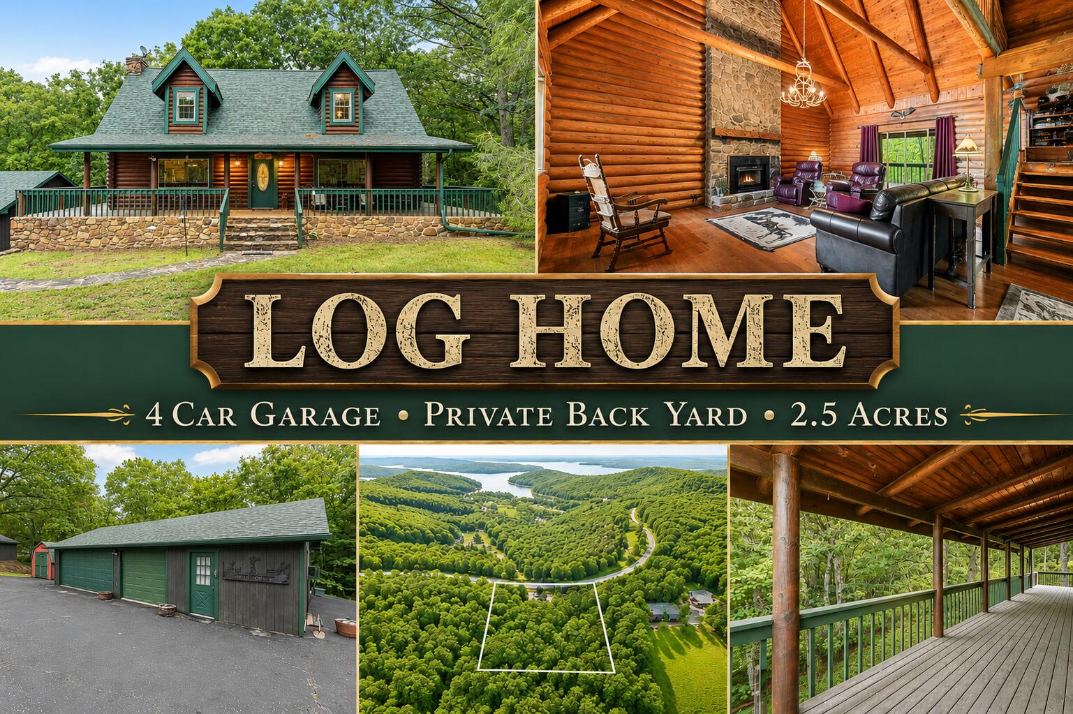 Log Home on 2.5 acres